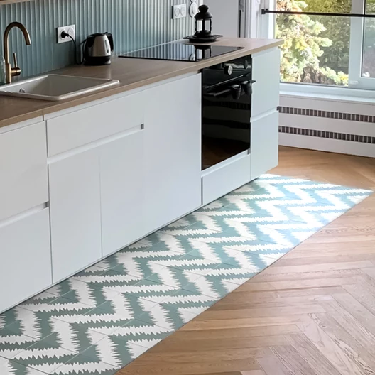 Contemporary kitchen encaustic tiles